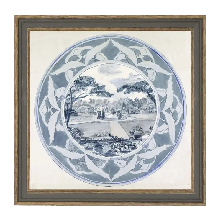 Garden View Design By Carel Adolph Lion Cachet 1874 Framed Canvas Artwork Petal Lane Home