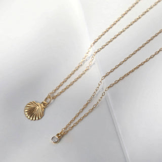 Delicate Seashell Necklace | Handcrafted in Rhode Island USA | 14k Gold Filled