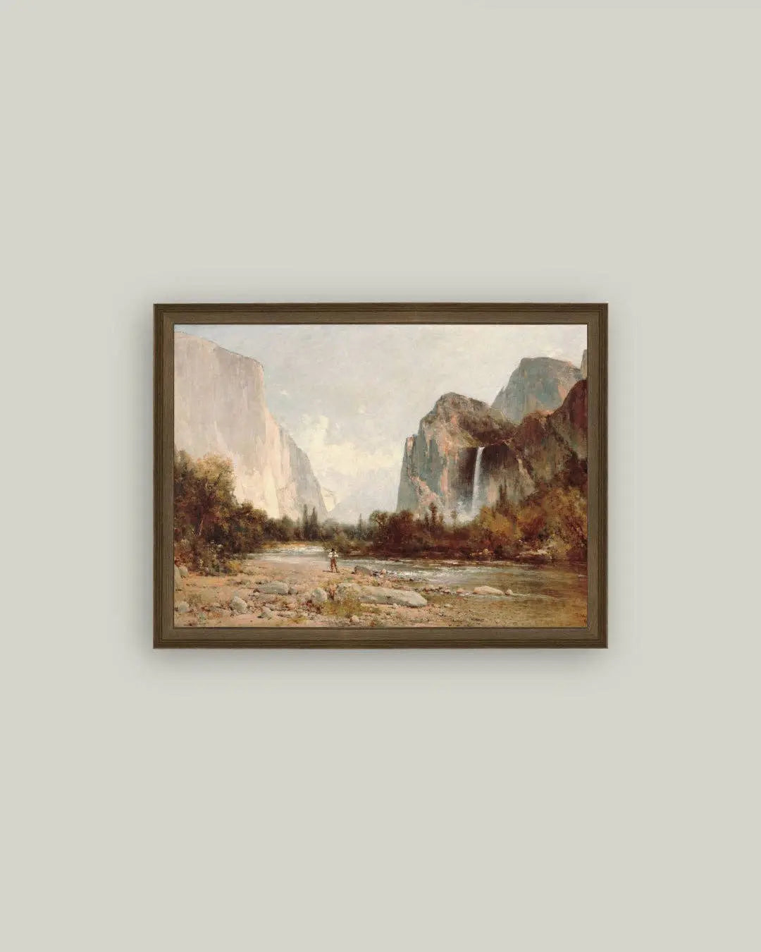 Thomas Hill Yosemite Bridal Veil Falls Framed Canvas Art Petal Lane Home