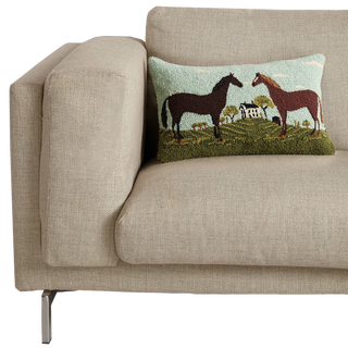 Two Horses Hook Pillow Peking Handicraft