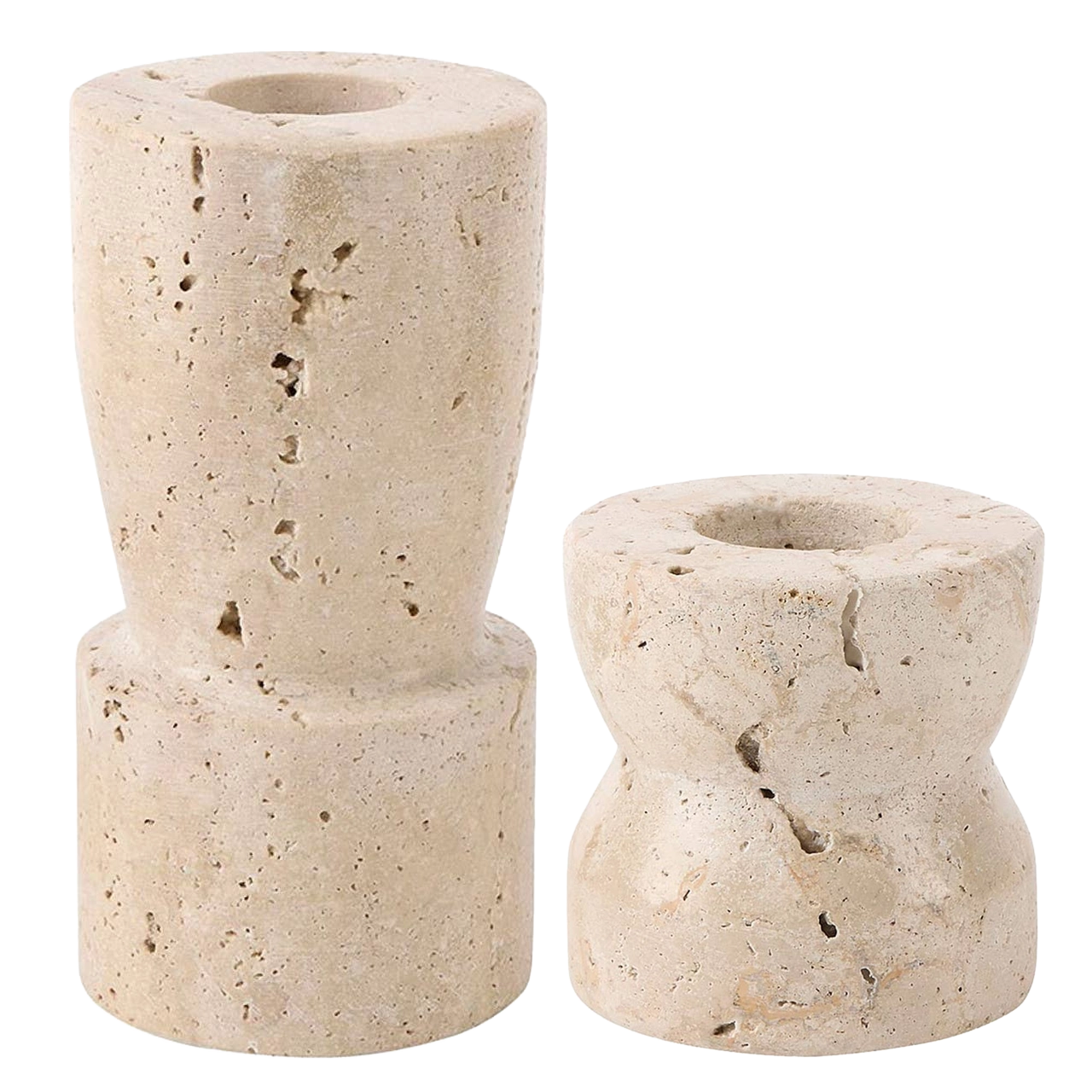 Travertine Marble Taper Candle Holders 47th & Main (Creative Brands)