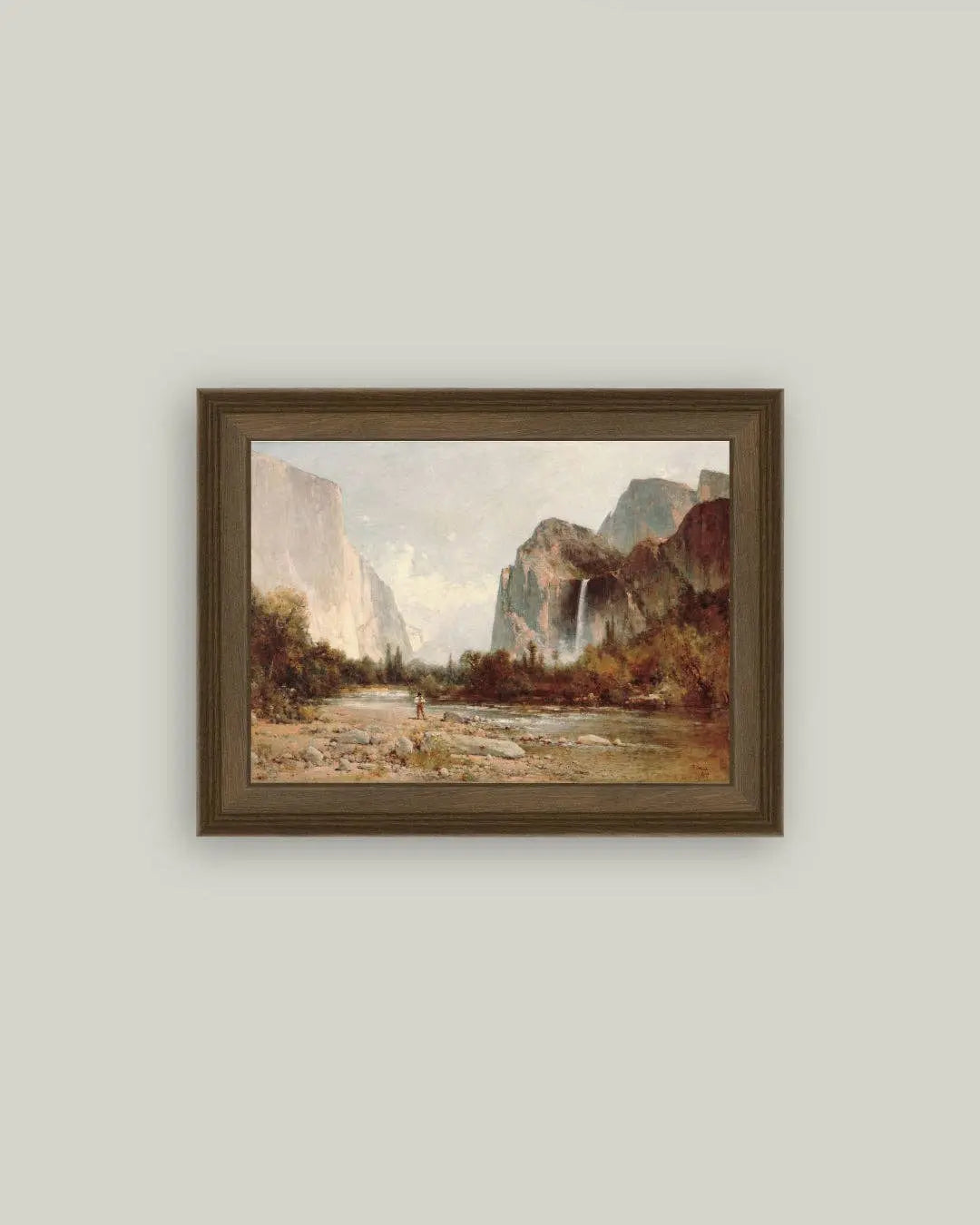 Thomas Hill Yosemite Bridal Veil Falls Framed Canvas Art Petal Lane Home