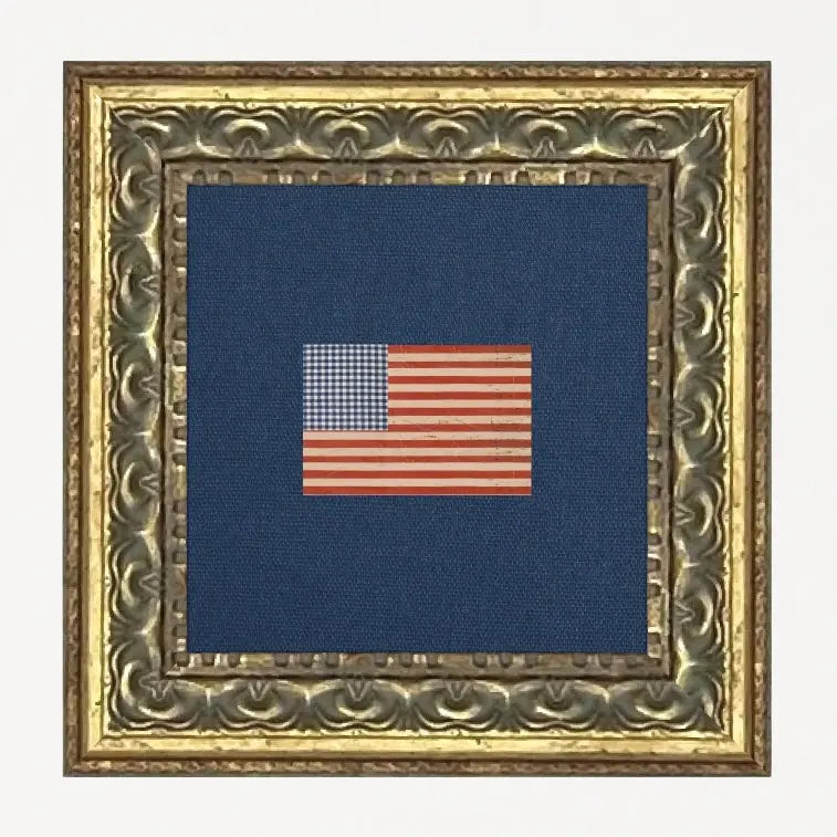 Gingham Flag Framed Canvas Art Petal Lane Home