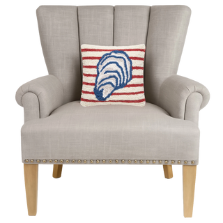 Stripe Oyster Wool Hook Pillow Peking Handicraft