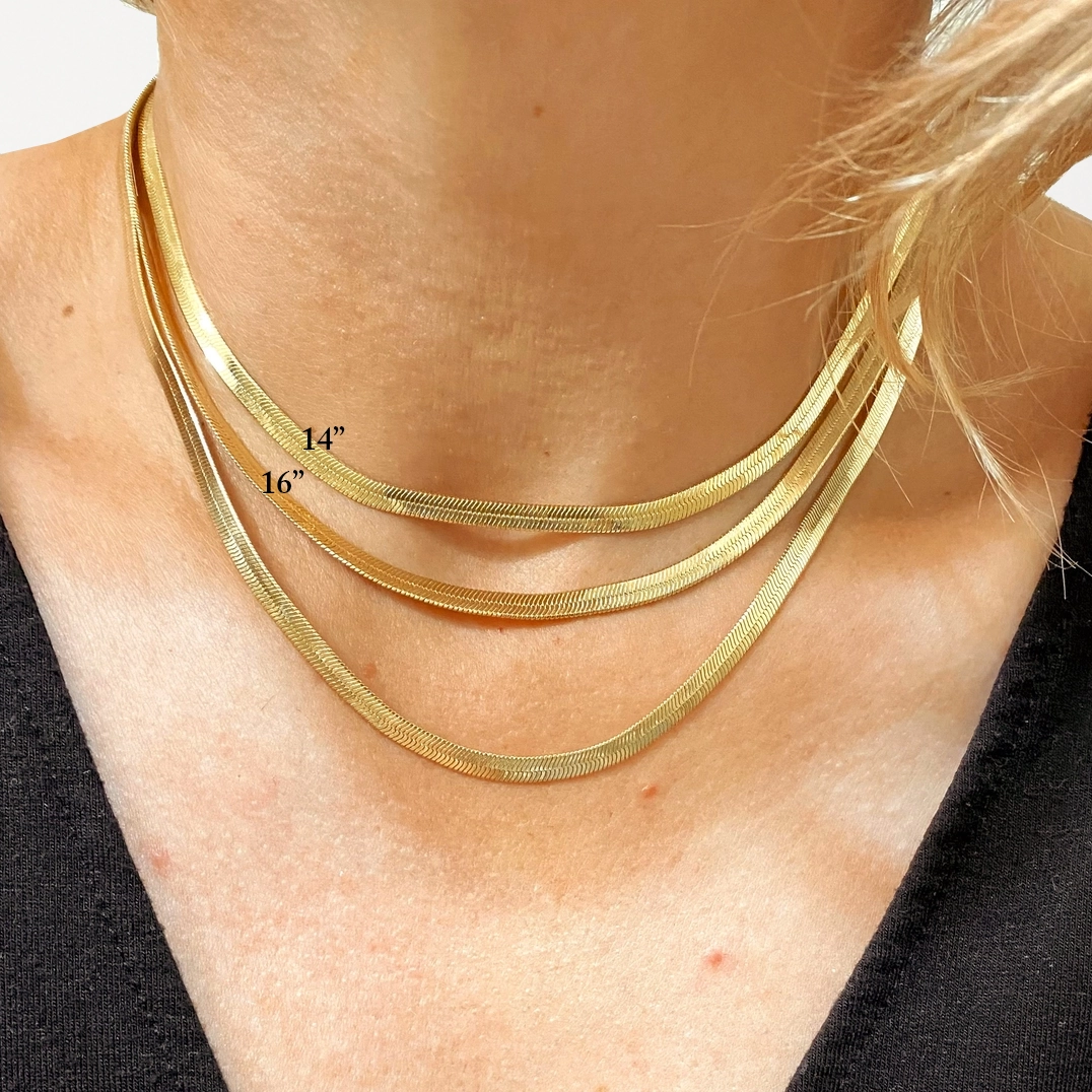 Herringbone Chain Necklace, Handcrafted In Brazil GoldFi