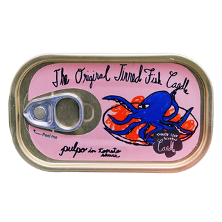 Octopus novelty soy candle Atlanta handmade, sardine-style tin art piece