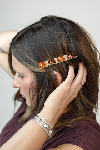 Escargot Clip - Acetate Tiny Snails Alligator Hair Clip