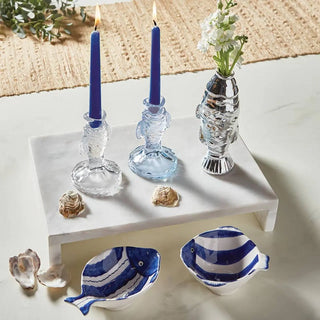 Clear Glass Fish Taper Candle Holder 47th & Main (Creative Brands)