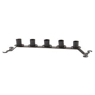 Wrought-iron five-light candle holder with scrolled feet — Wren Supply Co.