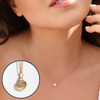 Delicate Seashell Necklace | Handcrafted in Rhode Island | 14k Gold Filled