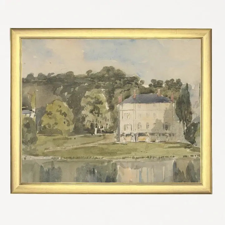 View Of Chateau At Folembray By Paul Huet 1831 Framed Canvas Artwork Petal Lane Home