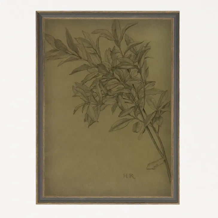 Leaves On Green Framed Canvas Artwork Petal Lane Home