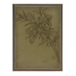 Leaves on Green Framed Canvas Art
