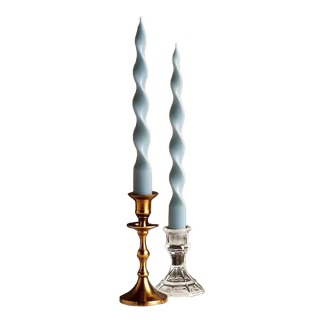Ribbon Taper Candle Pair