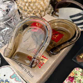 Smoke Glass Horseshoe Dish