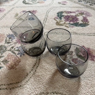 Smoke Glass Bulb Tumblers, Set of 4
