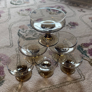 Smoke Glass Coupes, Set of 6