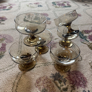 Smoke Glass Coupes, Set of 6