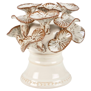 Sculpted mushroom ceramic tealight holder, cottagecore decor — Wren Supply Co.