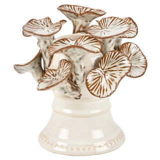 Cream-glazed mushroom cluster candle holder for a tealight — Wren Supply Co.