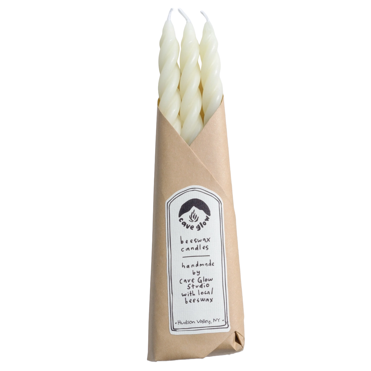 Handcrafted Creme Beeswax Taper Candle Trio