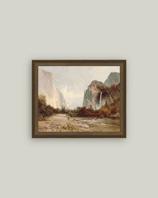 Thomas Hill Yosemite Bridal Veil Falls Framed Canvas Art Petal Lane Home