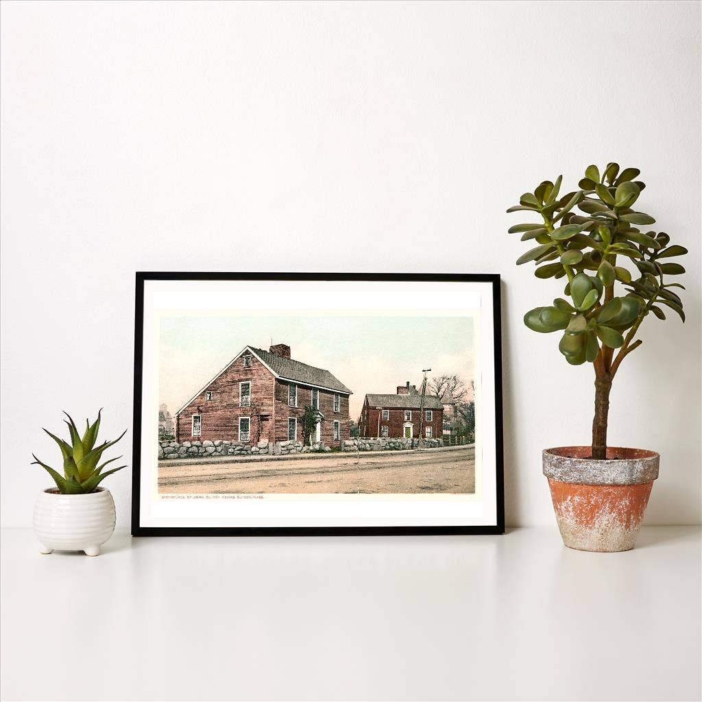 Mass. Art Print: Birthplace of John Quincy Adams (12.5" x 18") Found Image Press