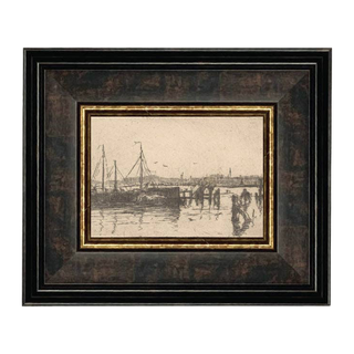The Barges by Willem Grondhout Framed Canvas Art