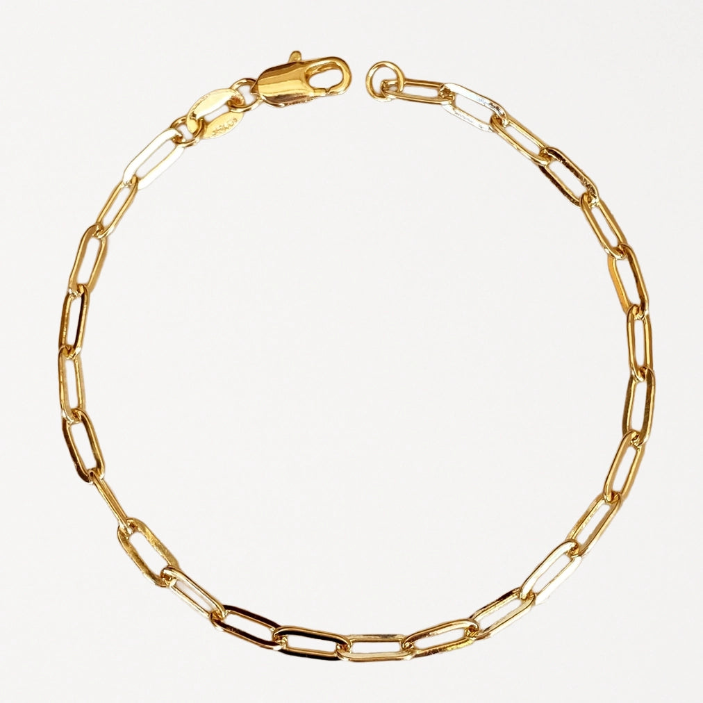 Short Link Paperclip Bracelet, Handcrafted In Brazil GoldFi