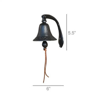 Cast Iron Bell with Leather Pull Strap